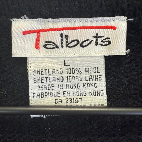 Vintage 100% Shetland Wool Sweater Vest Large Black 90s - Picture 9 of 11